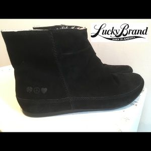 Lucky suede bootie flats
